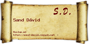 Sand Dávid névjegykártya