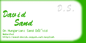 david sand business card